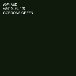 #0F1A0D - Gordons Green Color Image